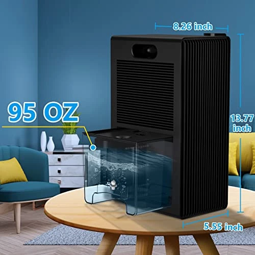 NineSky Dehumidifier For Home, 85 OZ Water Tank, (800 Sq.ft) Dehumidifiers For Bathroom, Bedroom With Auto Shut Off, 7 Colors LED Light(Black) 5 NineSky Dehumidifier For Home, 85 OZ Water Tank, (800 Sq.ft) Dehumidifiers For Bathroom, Bedroom With Auto Shut Off, 7 Colors LED Light(Black) - Image 5