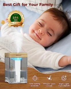 Humidifier 7.1L For Bedroom, Cool Mist Top Fill, INSENVO Humidifers Indoor For Baby&Plants, Avoid Water Leakage&Seepage, Easy To Disassemble&Clean, Visualized Grey Barrel, Night Light, 1.88gal -Solo Stoves Shop 51VRkP7H2cL