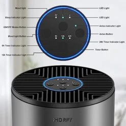 MORFY Air Purifiers For Bedroom Home With H13 True HEPA Air Filter For Smoke, Dust, Pet Dander, Odors, Pollen, Quiet Air Cleaner(Metallic Black + Gray) 13 MORFY Air Purifiers For Bedroom Home With H13 True HEPA Air Filter For Smoke, Dust, Pet Dander, Odors, Pollen, Quiet Air Cleaner(Metallic Black + Gray) -Solo Stoves Shop 51VS5VBn1CL