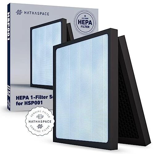 HATHASPACE Air Purifier HEPA Filter Replacement - Certified Filters For HSP001 Smart Purifiers - Easy To Install, Improved Air Quality - 1 Set, H13 True HEPA 1 HATHASPACE Air Purifier HEPA Filter Replacement - Certified Filters For HSP001 Smart Purifiers - Easy To Install, Improved Air Quality - 1 Set, H13 True HEPA