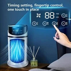 Air Cooler Home Dormitory Office Desktop Humidification Electric Fan Usb Multi-function Timing Air Conditioning Fan (White) -Solo Stoves Shop 51WMcFTGH4L
