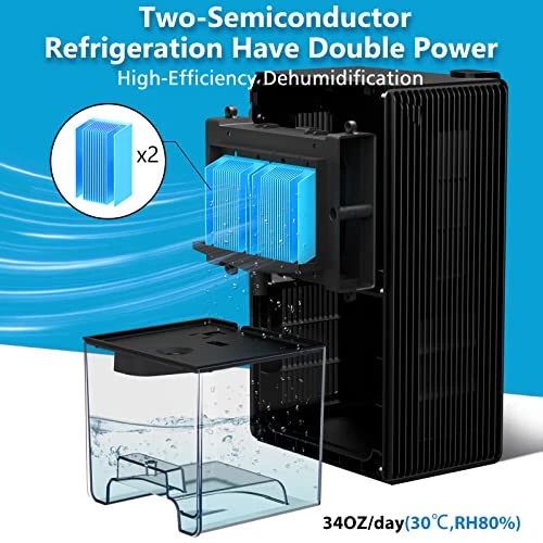 NineSky Dehumidifier For Home, 85 OZ Water Tank, (800 Sq.ft) Dehumidifiers For Bathroom, Bedroom With Auto Shut Off, 7 Colors LED Light(Black) 1 NineSky Dehumidifier For Home, 85 OZ Water Tank, (800 Sq.ft) Dehumidifiers For Bathroom, Bedroom With Auto Shut Off, 7 Colors LED Light(Black)