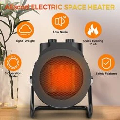 AEscod Space Heater For Indoor Use, Electric Heater With 90° Adjustable Angle, 1500W Portable Heater With Overheating Protection For Bedroom Office Garage 10 AEscod Space Heater For Indoor Use, Electric Heater With 90° Adjustable Angle, 1500W Portable Heater With Overheating Protection For Bedroom Office Garage -Solo Stoves Shop 51Y0oniEu3L