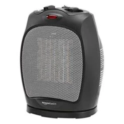 Amazon Basics 1500W Oscillating Ceramic Heater With Adjustable Thermostat, Black