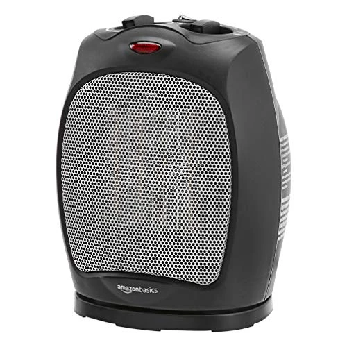Amazon Basics 1500W Oscillating Ceramic Heater With Adjustable Thermostat, Black 1 Amazon Basics 1500W Oscillating Ceramic Heater With Adjustable Thermostat, Black