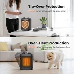 Portable Electric Space Heater For Indoor Use,1500W Ceramic Portable Heater With 4 Modes, Safety & Fast - Quiet Heat, Small Mini Electric Heater For Indoor Office Room Desktop Home Use -Solo Stoves Shop 51YqyD8yWAL