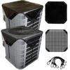 MODERN WAVE - 2 (Two) Central Air Conditioner Covers For Outside Units 36 X 36 Inch - 1 (One) Top Universal Mesh Cover And 1 (One) Winter Waterproof Outdoor AC Defender Cover (Black, 36" X 36")
