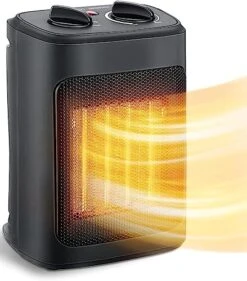 Wind Talk Space Heater For Indoor Use, 1500W Electric Heaters Indoor Portable With Thermostat, PTC Fast Heating Ceramic Room Small Heater With Heating And Fan Modes For Bedroom, Office, Livingroom