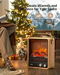 Electric Fireplace Heaters For Indoor Use,1500W Space Heater Fireplace With Realistic Flame & Fire Crackling Sound, Safety Protection, Portable Fireplace Heater For Home Office Christmas Decoration -Solo Stoves Shop 51ZgZSbffeL