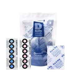 Dry & Dry 10 Gram [50 Packets] Premium Silica Gel Pure & Safe Silica Gel Packets Desiccant Rechargeable Fabric Silica Packets For Moisture Silica Gel Packs - 5 Humidity Indicator Cards(Reusable)