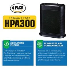 Veva 4 Pack Filter B Replacement, Compatible With Germ Guardian FLT4825 HEPA, AC4900CA, AC4825, AC4850PT, AC4820, 4 Pre-Cut Carbon Pre-Filters For GermGuardian Filter B -Solo Stoves Shop 51aiS4HVEzL