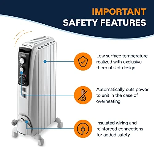 De'Longhi DeLonghi TRD40615T Full Room Radiant Heater Heater-Mechanical-TRD40615T, 10"w X 15"d X 26"h, White 5 De'Longhi DeLonghi TRD40615T Full Room Radiant Heater Heater-Mechanical-TRD40615T, 10"w X 15"d X 26"h, White - Image 5
