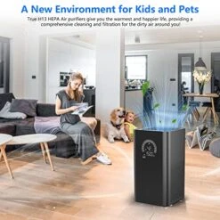 Druiap Air Purifiers For Home Large Room Up To 206~1084 Ft², H13 True HEPA Filter Air Cleaner Filterable 99.97% Bad Air/Smoke/Pet Dander/Odor/for Bedroom, Office, Dorm, Apartment, Kitchen(Black-KJ150) -Solo Stoves Shop 51bgpsrzzDL
