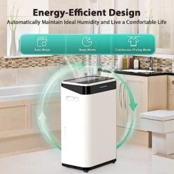 FREE VILLAGE Dehumidifier, 45 Pint (50 Pint Under 90°F/90% RH) Dehumidifiers For Home Up to 3500 Sq. Ft, Digital Control Panel, Auto Drainage, 24 Hr Timer, Dehumidifier For Basement, Bathroom, Bedroom -Solo Stoves Shop 51bzEdI77HL