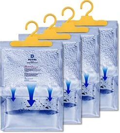 Dry & Dry 4 Pack [Net 14 Oz/Pack] Premium Hanging Moisture Absorbers To Control Excess Moisture For Basements, Closets, Bathrooms, Laundry Rooms. - Ultra Strong Moisture Absorbers -Solo Stoves Shop 51caKbBD3YS