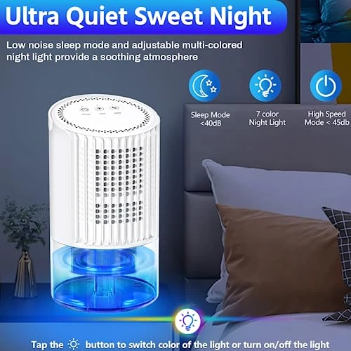 Dehumidifiers For Home - 35oz Bathroom Dehumidifier Portable Small Dehumidifier With Auto Defrost Function,2 Working Modes,Smart Auto-Off,Ultra Quiet For Bedroom,Basement,Room,Wardrobe,Kitchen - White 2 Dehumidifiers For Home - 35oz Bathroom Dehumidifier Portable Small Dehumidifier With Auto Defrost Function,2 Working Modes,Smart Auto-Off,Ultra Quiet For Bedroom,Basement,Room,Wardrobe,Kitchen - White - Image 2