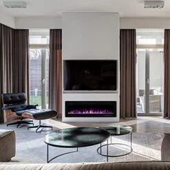 Electactic 60 Inches Electric Fireplace Recessed And Wall Mounted, Fireplace Heater And Linear Fireplace, With Timer, Remote Control, Adjustable Flame Color, 750w/1500w, Black 16 Electactic 60 Inches Electric Fireplace Recessed And Wall Mounted, Fireplace Heater And Linear Fireplace, With Timer, Remote Control, Adjustable Flame Color, 750w/1500w, Black -Solo Stoves Shop 51d3MTLUeQL