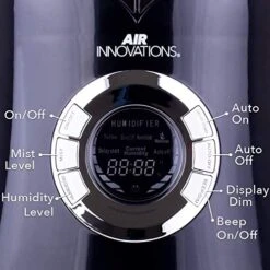 Air Innovations 2.15 Gal. Ultrasonic Cool Mist Dual Tank Digital Humidifier With For Large Rooms – Up To 700 Sq. Ft. Black