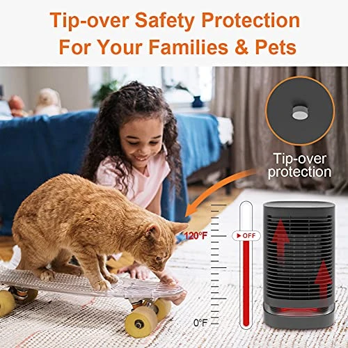 Fit Choice 950W Oscillating Space Heater For Indoor Use, Fast Heating Within 2s With PTC Heating Tech, 3 Heating Temperature For Office And Home 4 Fit Choice 950W Oscillating Space Heater For Indoor Use, Fast Heating Within 2s With PTC Heating Tech, 3 Heating Temperature For Office And Home - Image 4