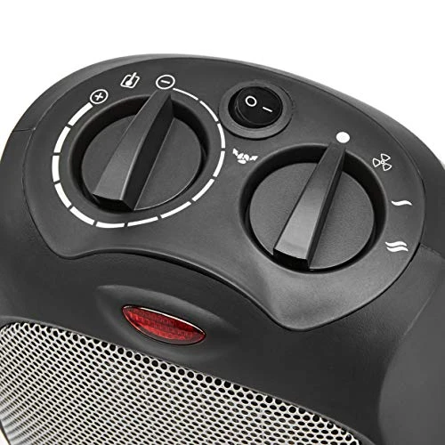 Amazon Basics 1500W Oscillating Ceramic Heater With Adjustable Thermostat, Black 3 Amazon Basics 1500W Oscillating Ceramic Heater With Adjustable Thermostat, Black - Image 3