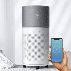 CleanForce Rainbow H13 True HEPA Air Purifier For Home Large Room, Bedroom, Up To 2550sqft, Smart App-Control Air Quality Monitor, Filters Dust Pollen Smoke Odor VOCs