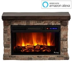 E-Flame USA Telluride Small LED Electric Fireplace Stove With Faux Wood And Stone Mantel - Remote - 3D Log And Fire - Improved Packaging For 2022, 33" Wide X 22" Tall 10 E-Flame USA Telluride Small LED Electric Fireplace Stove With Faux Wood And Stone Mantel - Remote - 3D Log And Fire - Improved Packaging For 2022, 33" Wide X 22" Tall -Solo Stoves Shop 51dwnoGf0YL