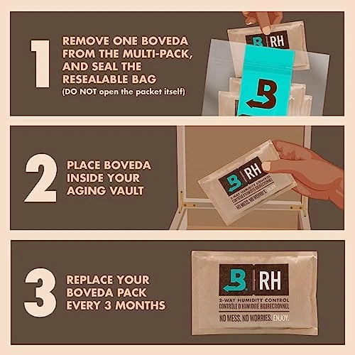 Boveda 72% Two-Way Humidity Control Packs For Wood Humidifier Boxes – Size 60 – 4 Pack – Moisture Absorbers – Humidifier Packs – Hydration Packets In Resealable Bag 3 Boveda 72% Two-Way Humidity Control Packs For Wood Humidifier Boxes – Size 60 – 4 Pack – Moisture Absorbers – Humidifier Packs – Hydration Packets In Resealable Bag - Image 3