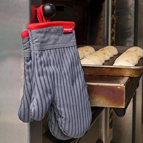 Coziselect Ofenhandschuhe, Hitzebeständige Topfhandschuhe Und Topflappen Set, Silikon Anti-Rutsch Design, Geeignet Für Kochen, Backen, Grillen, Grau 4 Coziselect Ofenhandschuhe, Hitzebeständige Topfhandschuhe Und Topflappen Set, Silikon Anti-Rutsch Design, Geeignet Für Kochen, Backen, Grillen, Grau - Image 4