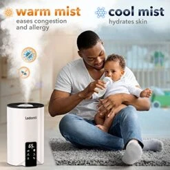 WiFi Control Humidifiers For Bedroom - Dual Mist (Cool & Warm) ! 4L Big Capacity Top Fill Water Tank, Quie Ultrasonic Humidifier, For Large Rooms Home Living Office Baby -Solo Stoves Shop 51fH6pTHJyL