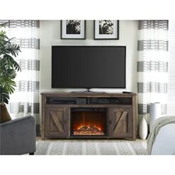Ameriwood Home Farmington Electric Fireplace TV Console For TVs Up To 60", Rustic