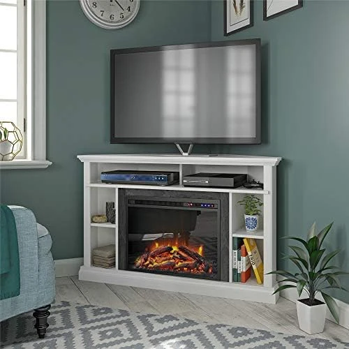 Ameriwood Home Overland Electric Corner 50", White Fireplace TV Stand 6 Ameriwood Home Overland Electric Corner 50", White Fireplace TV Stand - Image 6