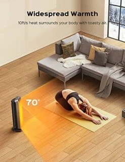 Dreo Electric Space Heater 24-inch With Remote,3 Modes, 12H Timer, 70° Oscillation, Tip-Over And Overheat Protection, Ceramic Heater For Bedroom, Office And Indoor Use, -Solo Stoves Shop 51gb57KusyL