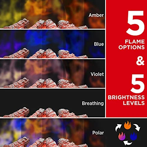 TURBRO Eternal Flame 26-Inch Infrared Quartz Electric Fireplace Log Heater, Realistic Pinewood Logs, Adjustable Flame Colors, Remote Control, Thermostat, Timer, EF26-PB, 1500W 2 TURBRO Eternal Flame 26-Inch Infrared Quartz Electric Fireplace Log Heater, Realistic Pinewood Logs, Adjustable Flame Colors, Remote Control, Thermostat, Timer, EF26-PB, 1500W - Image 2