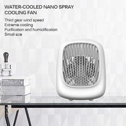 DIWANG Small Desk Fan Portable Cooler Fan Water Cooling Fan Mini Air Cooler Adjustable Wind Speed USB Small Air Cooler For Home Office Desktop Fan -Solo Stoves Shop 51goxbA0aDL