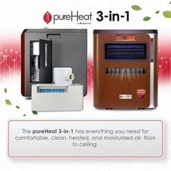 GreenTech Environmental PureHeat 3-in-1 Heater, Humidifier Air Purifier Combo - Personal Heater, Air Humidifier And Purifier All In One - For Home, Bedroom, Office, Camping - User Friendly Operation -Solo Stoves Shop 51hPkROTEcS