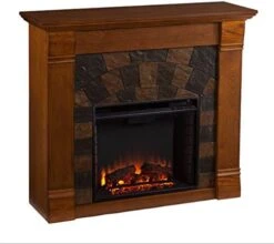 SEI Furniture Elkmont Earth Tone Tile Electric Fireplace, Salem Antique Oak -Solo Stoves Shop 51iBKIJJG0L. AC