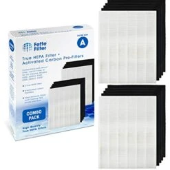 Fette Filter - 115115 Premium True HEPA H13 Filter Compatible With Winix Filter A 115115 Size 21 Plasma Wave Air Purifier AM90 P300 5300 5500 5300-2 6300-2 6300 C909 9800 C535 2 + 8 Pack