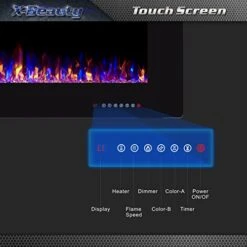 Xbeauty 60" Electric Fireplace In-Wall Recessed And Wall Mounted 1500W Fireplace Heater And Linear Fireplace With Timer/Multicolor Flames/Touch Screen/Remote Control (Black) -Solo Stoves Shop 51il9rOGflL