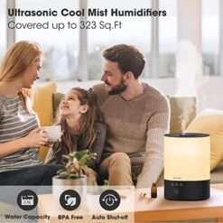 Humidifiers For Bedroom Large Room, Ultrasonic Cool Mist Humidifier Top Fill, 28dB Quiet Baby Air Humidifier With Night Light 7 Color, 28H Diffuser For Plants, Timer, Auto Shut-Off, 2.5L, Black 8 Humidifiers For Bedroom Large Room, Ultrasonic Cool Mist Humidifier Top Fill, 28dB Quiet Baby Air Humidifier With Night Light 7 Color, 28H Diffuser For Plants, Timer, Auto Shut-Off, 2.5L, Black -Solo Stoves Shop 51jGjWq7HpL