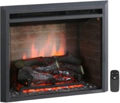 PuraFlame Western Electric Fireplace Insert With Fire Crackling Sound, Remote Control, 750/1500W, Black, 33 1/16 Inches Wide, 25 9/16 Inches High -Solo Stoves Shop 51jGv61eFqL. AC