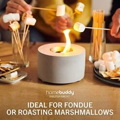 HomeBuddy Table Top Fire Pit Bowl - Tabletop Fire Pit, Long Burning Mini Fire Pit, Indoor Fireplace For Patio - Tabletop Fireplace - Fire Bowl With 50pcs. Marshmallow Sticks And Extinguisher -Solo Stoves Shop 51jWaEEVIoS