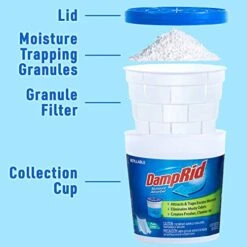 DampRid Pure Linen Refillable Absorber-10.5oz Traps Moisture For Fresher, Cleaner Air, 10.5oz Cups - 4 Pack, Blue, 4 Count -Solo Stoves Shop 51jiHjICfaL