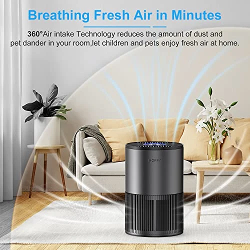 MORFY Air Purifiers For Bedroom Home With H13 True HEPA Air Filter For Smoke, Dust, Pet Dander, Odors, Pollen, Quiet Air Cleaner(Metallic Black + Gray) 2 MORFY Air Purifiers For Bedroom Home With H13 True HEPA Air Filter For Smoke, Dust, Pet Dander, Odors, Pollen, Quiet Air Cleaner(Metallic Black + Gray) - Image 2