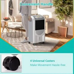 COSTWAY Evaporative Cooler And Heater, 5-in-1 Portable Air Cooler With Remote Control, 8-Hour Timer, 2 Ice Boxes, Quiet Operation, Bladeless Air Cooler For Indoor Use Home Office Dorms -Solo Stoves Shop 51jpicbKJ2L