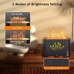 LOVME Flame Diffusers For Essential Oils, Flame Humidifier With Remote Control, Upgraded RGB Fire Aroma Diffuser 300ML For Large Room, Ultra Quiet Air Diffuser For Aromatherapy For Home Office