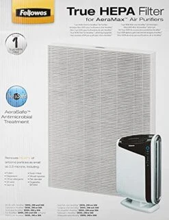 Fellowes AeraMax 290/300/DX95 Purifiers True HEPA Air Filter, 16.3" X 12.6" X 1.2", White, 9287201
