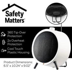 Honeywell HCE200W UberHeat Ceramic White Energy Efficient Space Saving Portable Heater With 2 Heat Settings & Adjustable Thermostat For Living Room, Bedroom, Office 11 Honeywell HCE200W UberHeat Ceramic White Energy Efficient Space Saving Portable Heater With 2 Heat Settings & Adjustable Thermostat For Living Room, Bedroom, Office -Solo Stoves Shop 51mwxMGiyAL