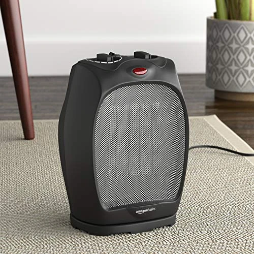 Amazon Basics 1500W Oscillating Ceramic Heater With Adjustable Thermostat, Black 6 Amazon Basics 1500W Oscillating Ceramic Heater With Adjustable Thermostat, Black - Image 6