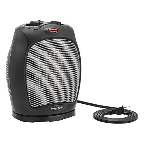Amazon Basics 1500W Oscillating Ceramic Heater With Adjustable Thermostat, Black 2 Amazon Basics 1500W Oscillating Ceramic Heater With Adjustable Thermostat, Black - Image 2