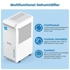 Vellgoo 4,500 Sq.Ft Energy Star Dehumidifier For Basement With Drain Hose, 52 Pint DryTank Dehumidifiers For Home Large Room, Intelligent Humidity Control -Solo Stoves Shop 51o2vVtR2XL